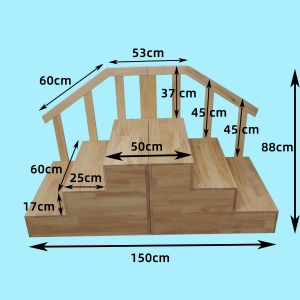 儿童发育康复训练筛查智测评估专用双向迷你实木扶梯木楼梯步梯